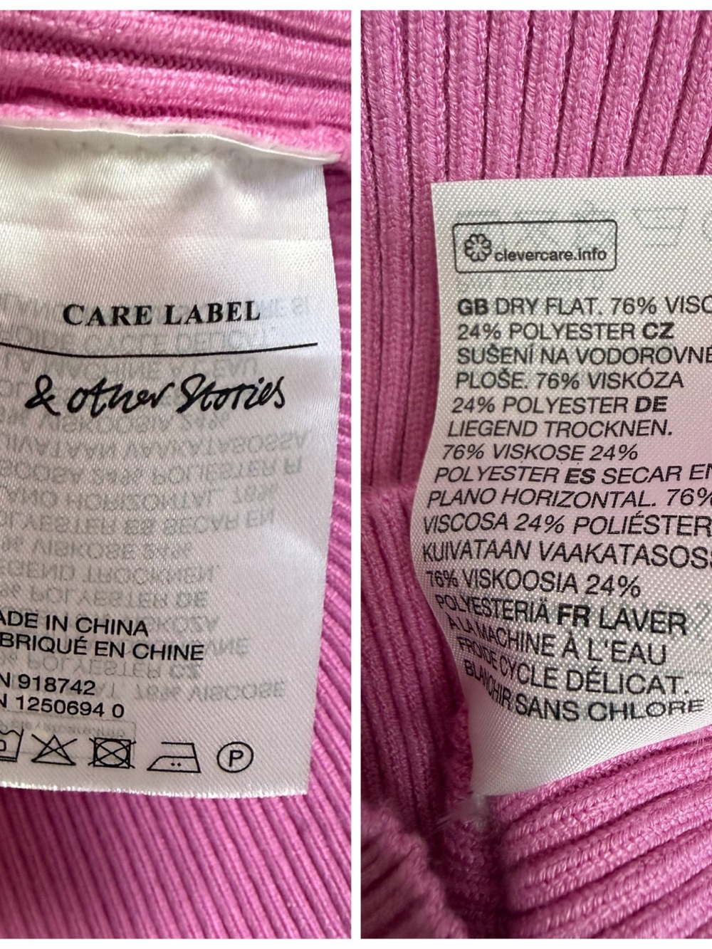 & Other Stories Ribbed Sweater Crewneck Pink Size Small - Picture 9 of 11